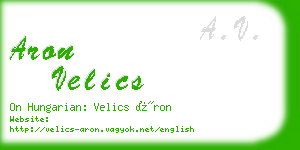 aron velics business card